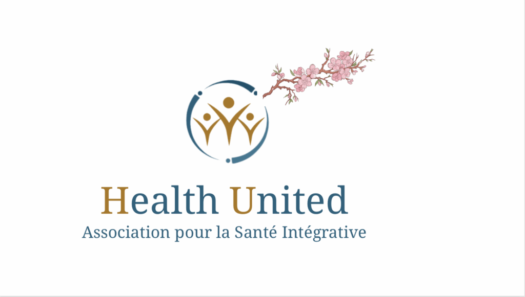Logo Healt United avec une branche de sakura